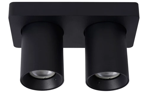 Lucide NIGEL - Ceiling spotlight - LED Dim to warm - GU10 - 2x5W 2200K/3000K - Black - turned off